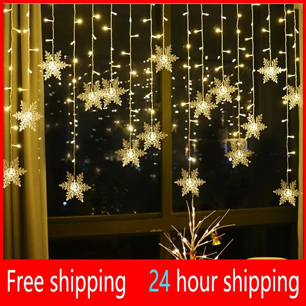 Snowflake Curtain Fairy Lights