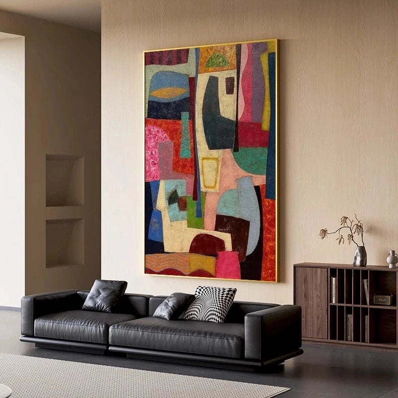 Hand-Painted Oil Painting Modern Picasso Dopamine-Colored High-End Decorative Painting Canvas Living Room Art Home Wall Decor