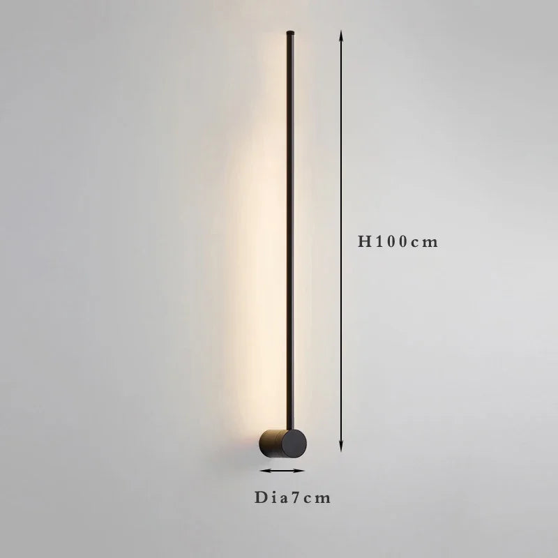 2026 Linear LED Wall Lamp 100cm120cm Modern Minimalist Gold White Sconce for Bedroom Bedside Living Room Corridor Decor
