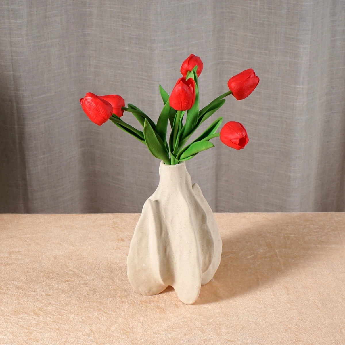 CAPIRON Nordic Ceramic Vase Abstract Modern Centerpiece Decorative Home Living Room Tabletop Decoration Accessories Bathroom