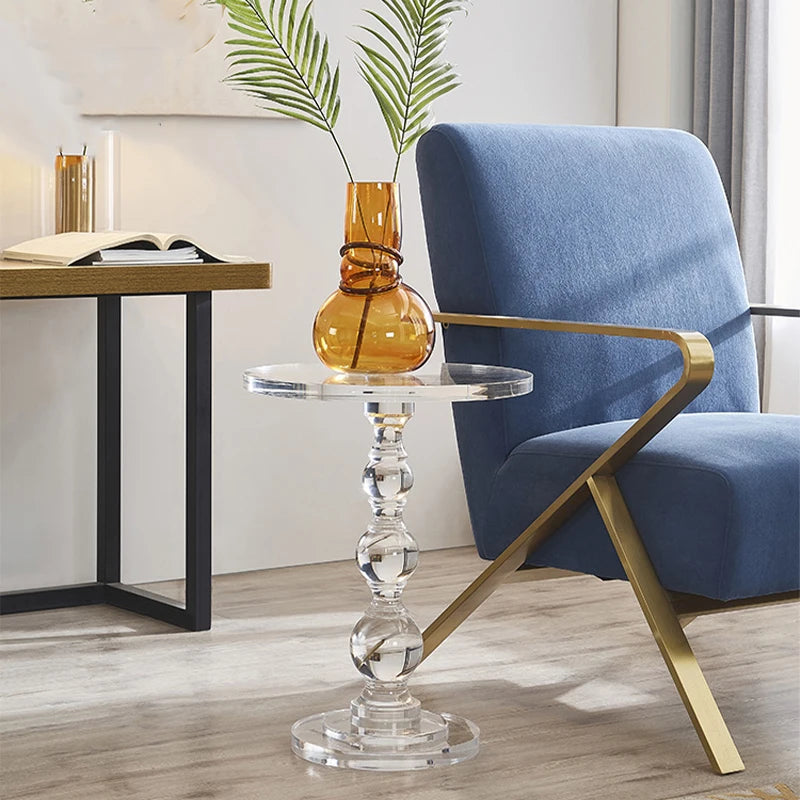 Transparent Acrylic Coffee Table,Living Room Sofa Side Table,Round Tea Table,Storage Desk,Nightstand,Nordic Furniture,Customized