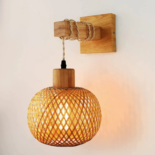 Japanese Bamboo Wall Lamp