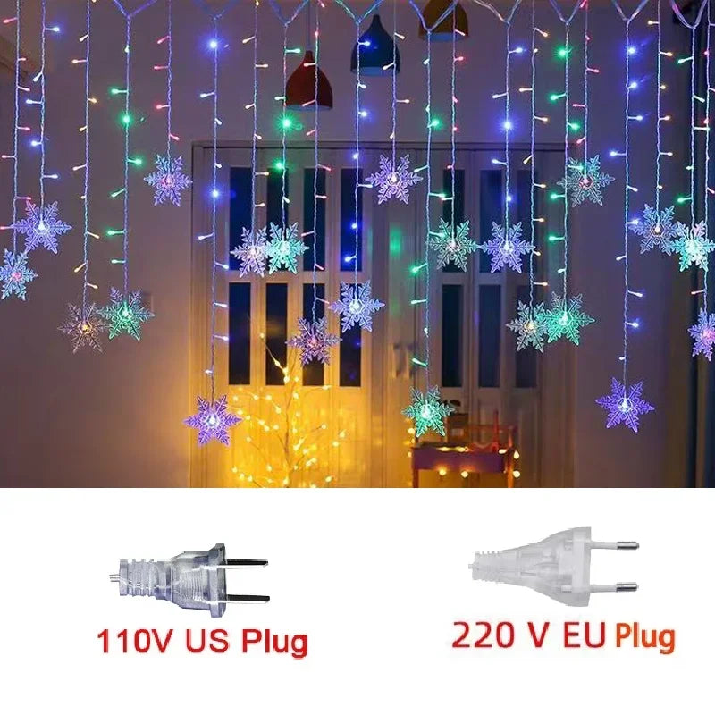 Snowflake Curtain Fairy Lights