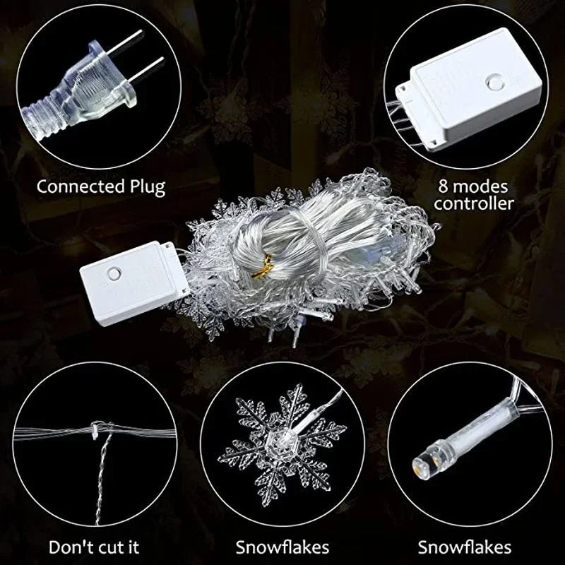 Snowflake Curtain Fairy Lights