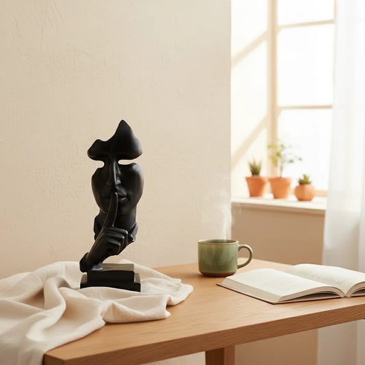 Glossy Black Zen Statue