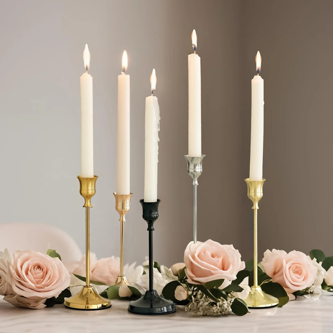 3PCS Nordic Gold Candlestick Holders, Vintage Decoration, Suitable for Weddings, Parties, Festivals and Anniversaries