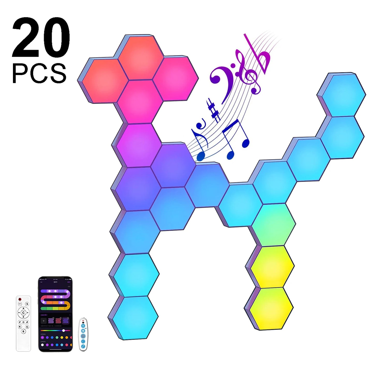 RGB Hexagon Wall Lamp