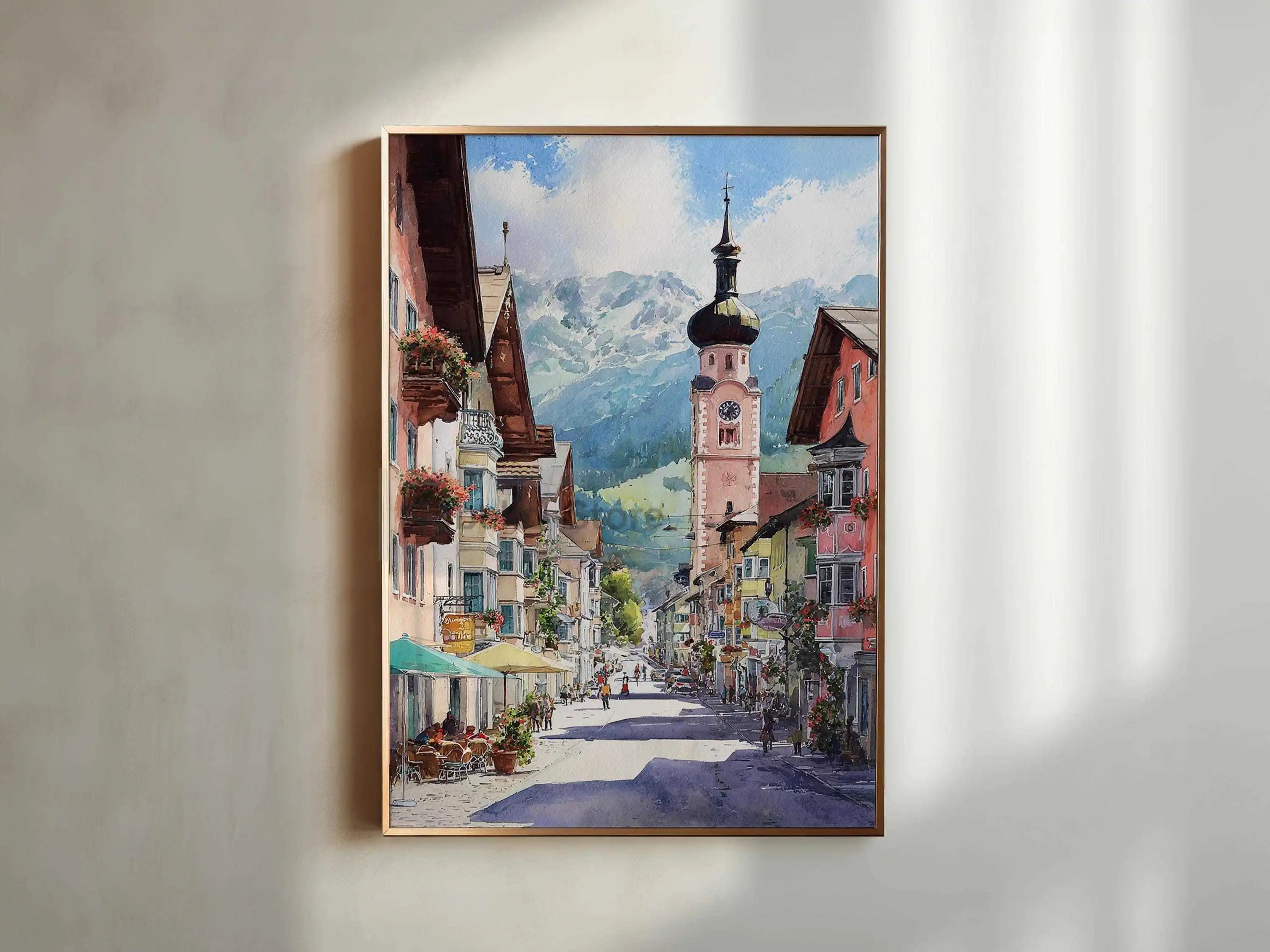 Austria Modern Watercolor Travel Poster Europe Landscape Prints Canvas Painting Wall Art Pictures Home Living Room Decoration