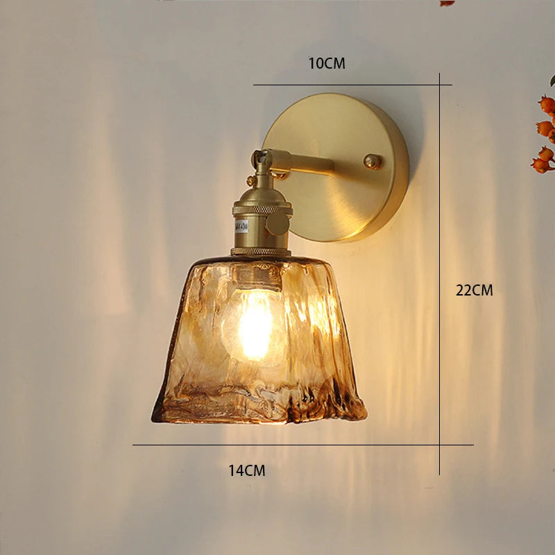 Brass Glass Wall Lamp