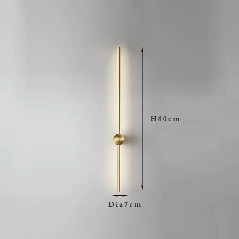2026 Linear LED Wall Lamp 100cm120cm Modern Minimalist Gold White Sconce for Bedroom Bedside Living Room Corridor Decor