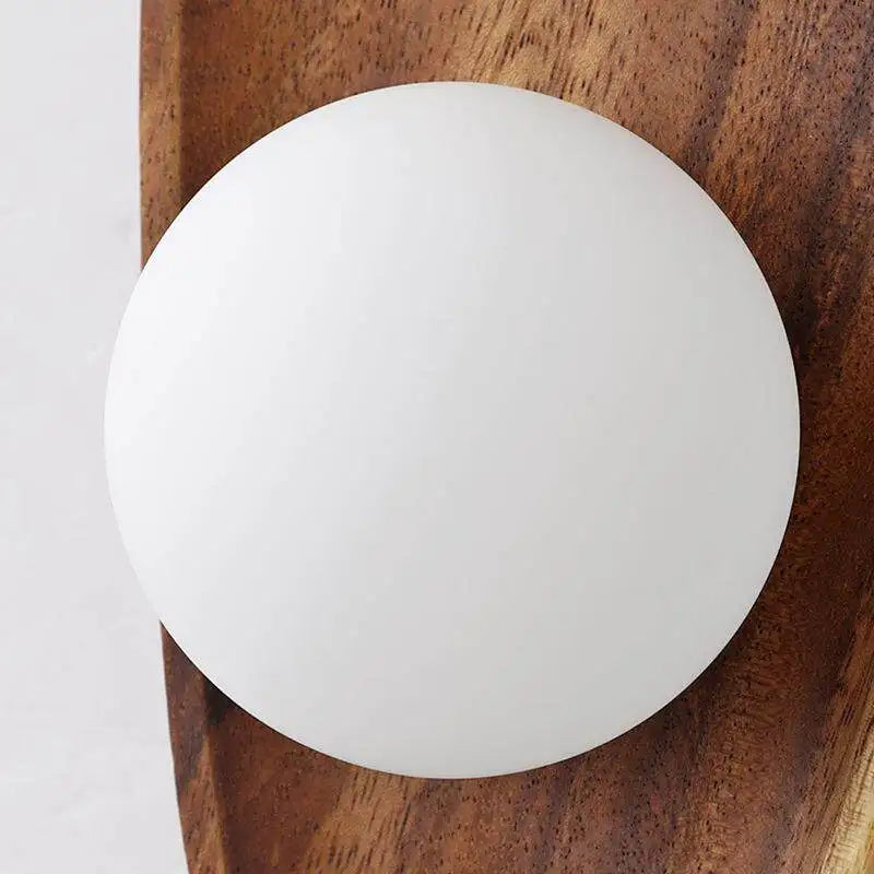 2026 Natural Wood Wall Sconce Glass Shade LED Retro Nordic Minimalist for Living Room Bedroom Corridor Foyer