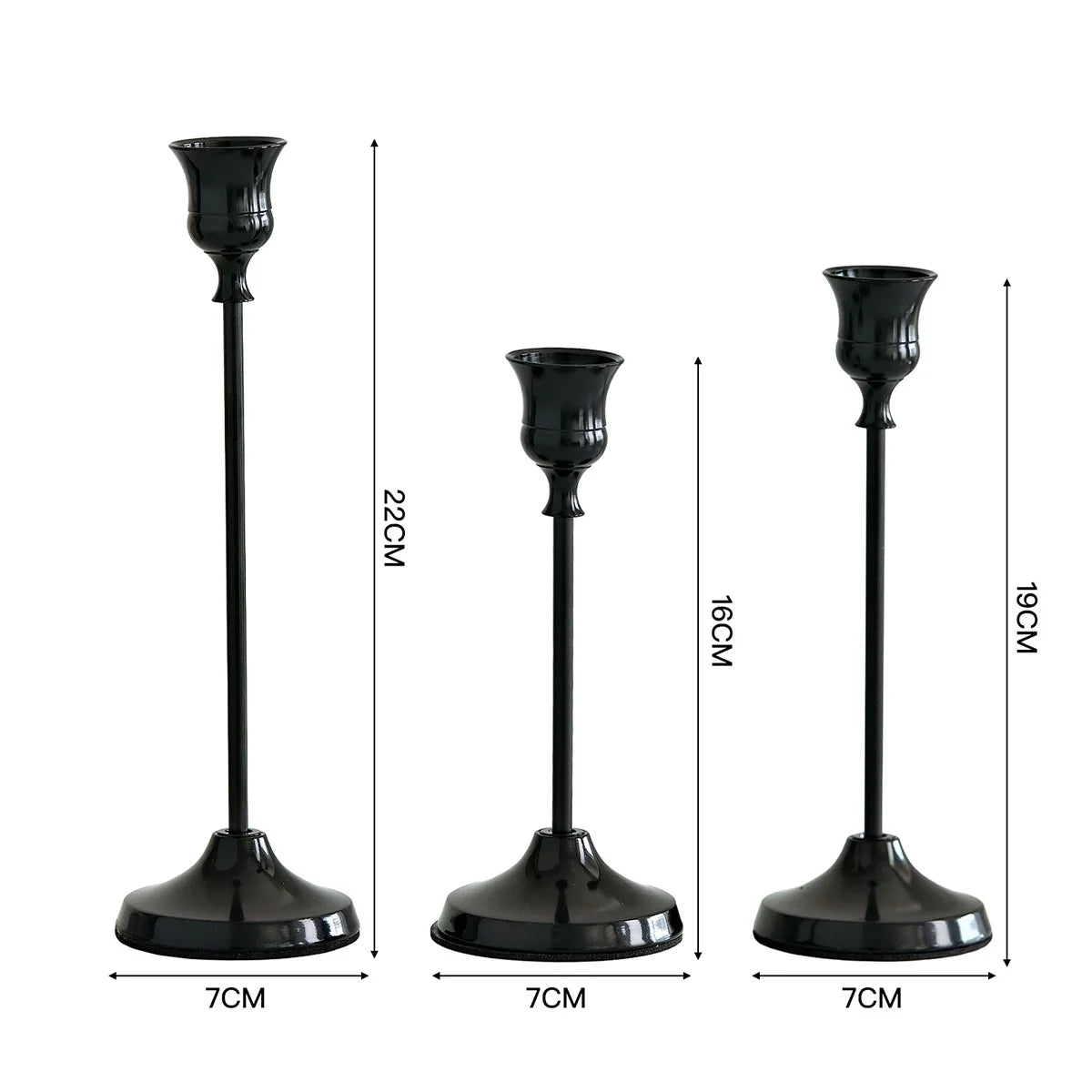 3PCS Nordic Gold Candlestick Holders, Vintage Decoration, Suitable for Weddings, Parties, Festivals and Anniversaries