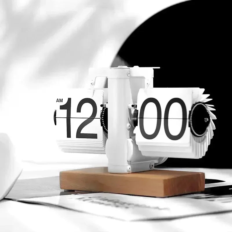 Flip Clock Vintage Desk Clocks Retro Flip Down Clocks-Battery Powered Internal Operated Flip Flop Watch Home & Office Décor 탁상시계