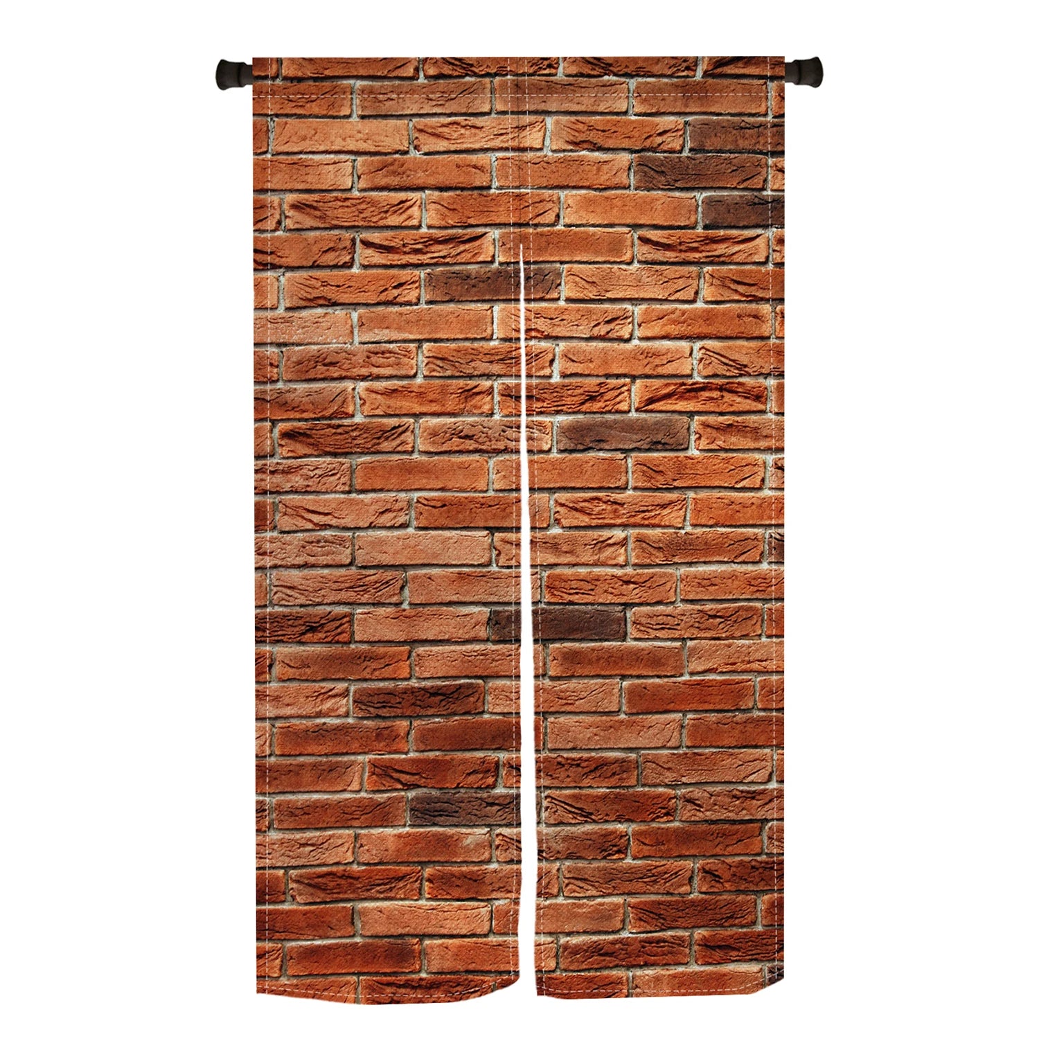 Retro Brick Noren Door Curtains Natural Stone Texture Vintage Red Linen Doorway Curtains Home Decor Room Divider Half-curtains