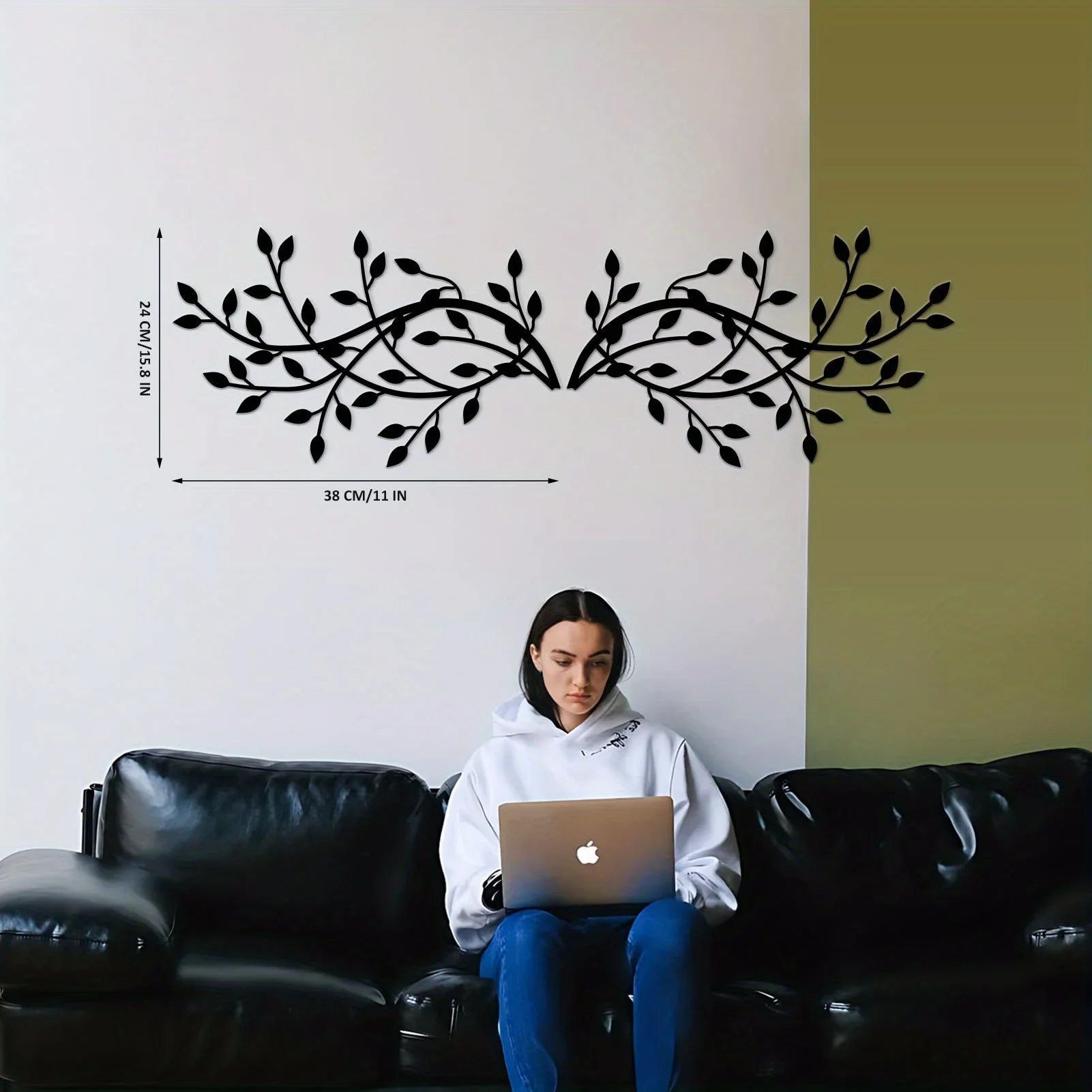 CIFBUY 2 Pcs Elegant Metal Tree Leaf Wall Decor for Indoor and Outdoor Decoration Perfect for Kitchen Bathroom Living Room