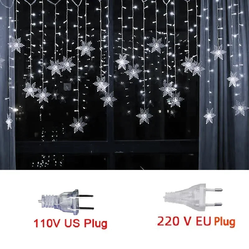 Snowflake Curtain Fairy Lights