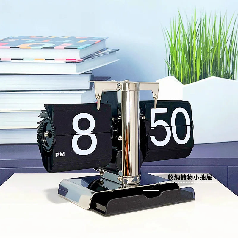 Flip Clock Vintage Desk Clocks Retro Flip Down Clocks-Battery Powered Internal Operated Flip Flop Watch Home & Office Décor 탁상시계