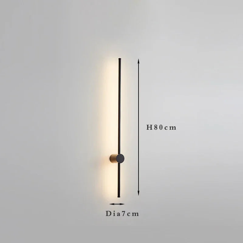 2026 Linear LED Wall Lamp 100cm120cm Modern Minimalist Gold White Sconce for Bedroom Bedside Living Room Corridor Decor