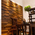 Natural Teak Wood Mosaic Tile 90x30cm Acoustic Wooden Panels 4Pcs/Box for Home Office Interior Wall Art Decor 2025 New Arrival