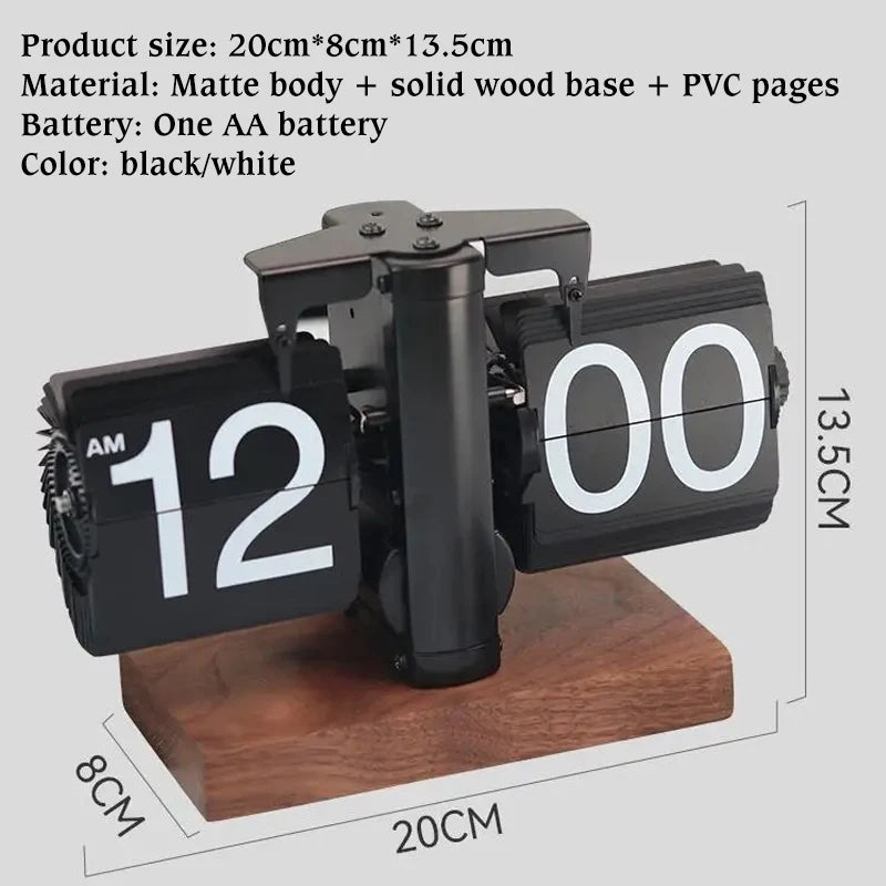 Flip Clock Vintage Desk Clocks Retro Flip Down Clocks-Battery Powered Internal Operated Flip Flop Watch Home & Office Décor 탁상시계