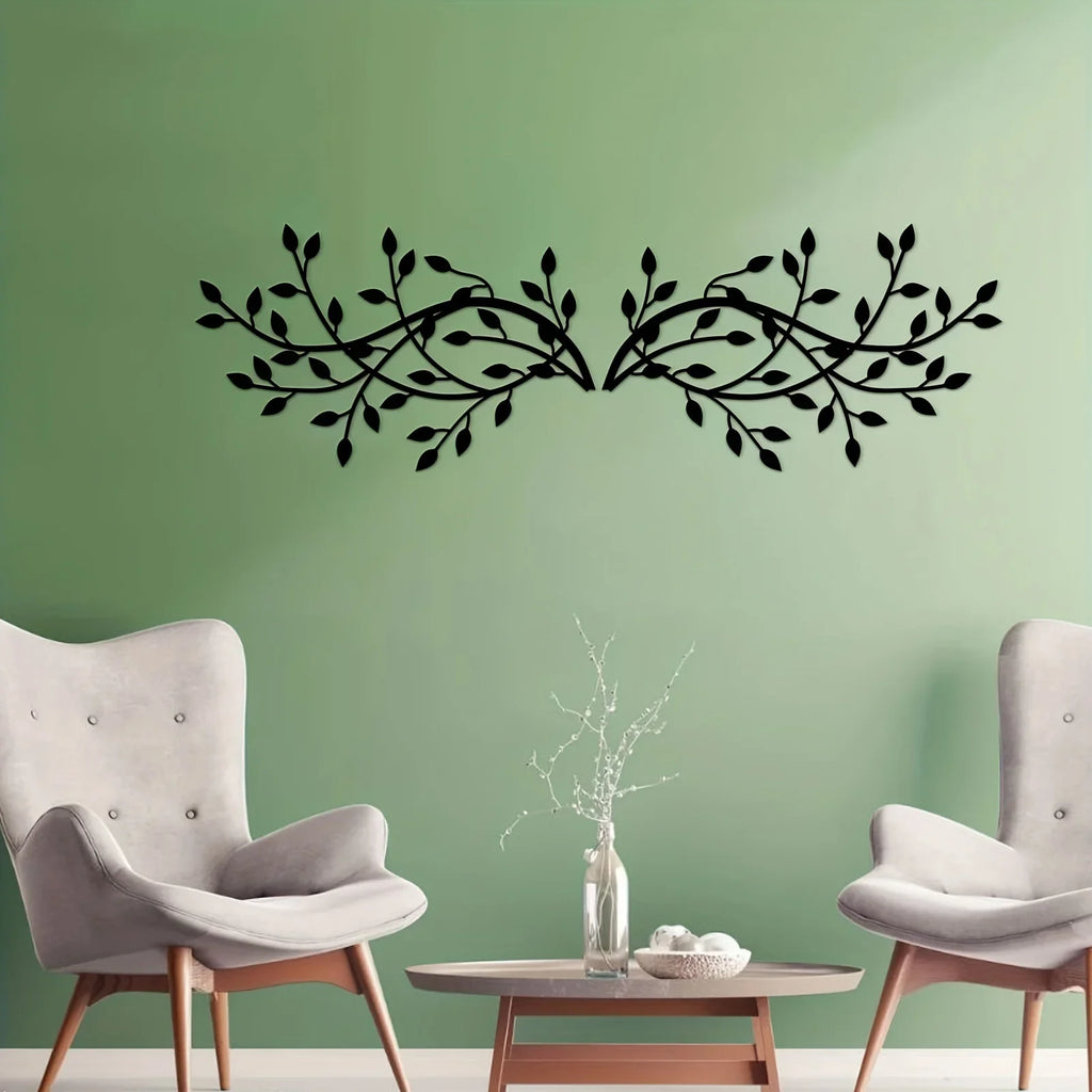 CIFBUY 2 Pcs Elegant Metal Tree Leaf Wall Decor for Indoor and Outdoor Decoration Perfect for Kitchen Bathroom Living Room