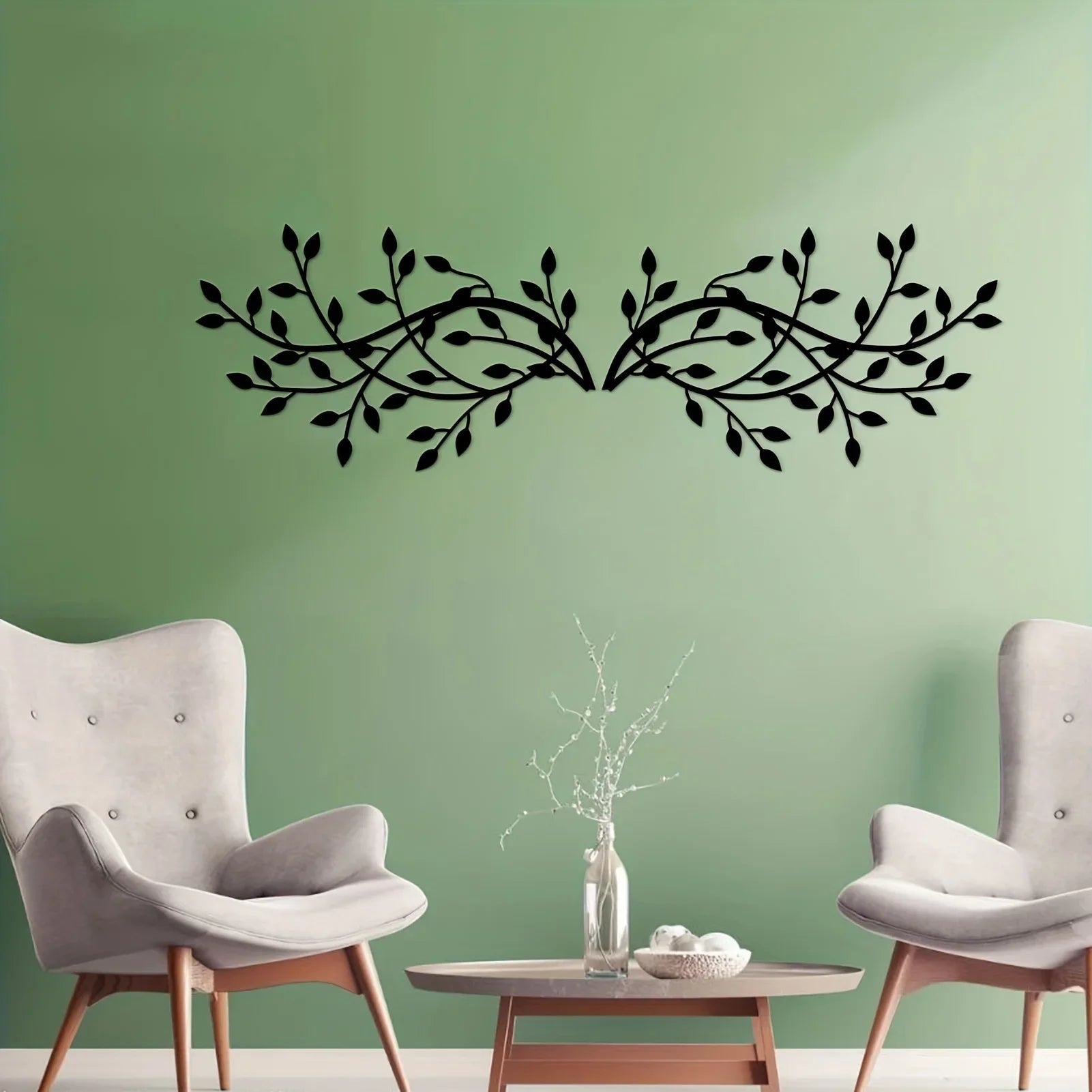 CIFBUY 2 Pcs Elegant Metal Tree Leaf Wall Decor for Indoor and Outdoor Decoration Perfect for Kitchen Bathroom Living Room