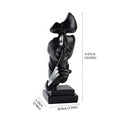 VILEAD 27cm Silent Is Golden Glossy Black Decorative Figurine Resin Modern Zen Artistic Statuette Home Office Interior Decor
