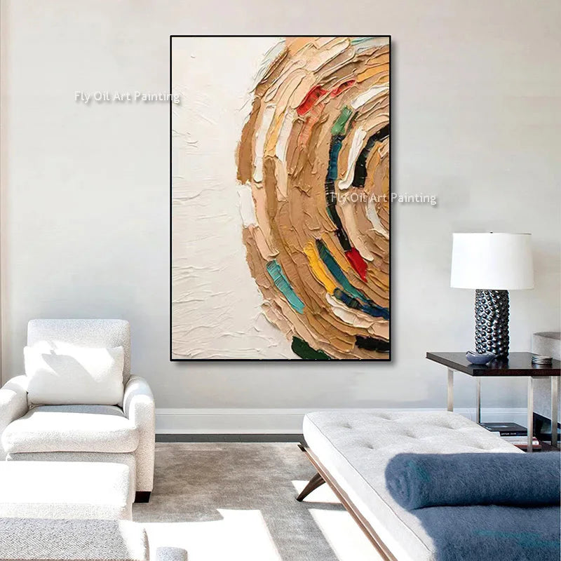 Brown Beige Abstract Painting