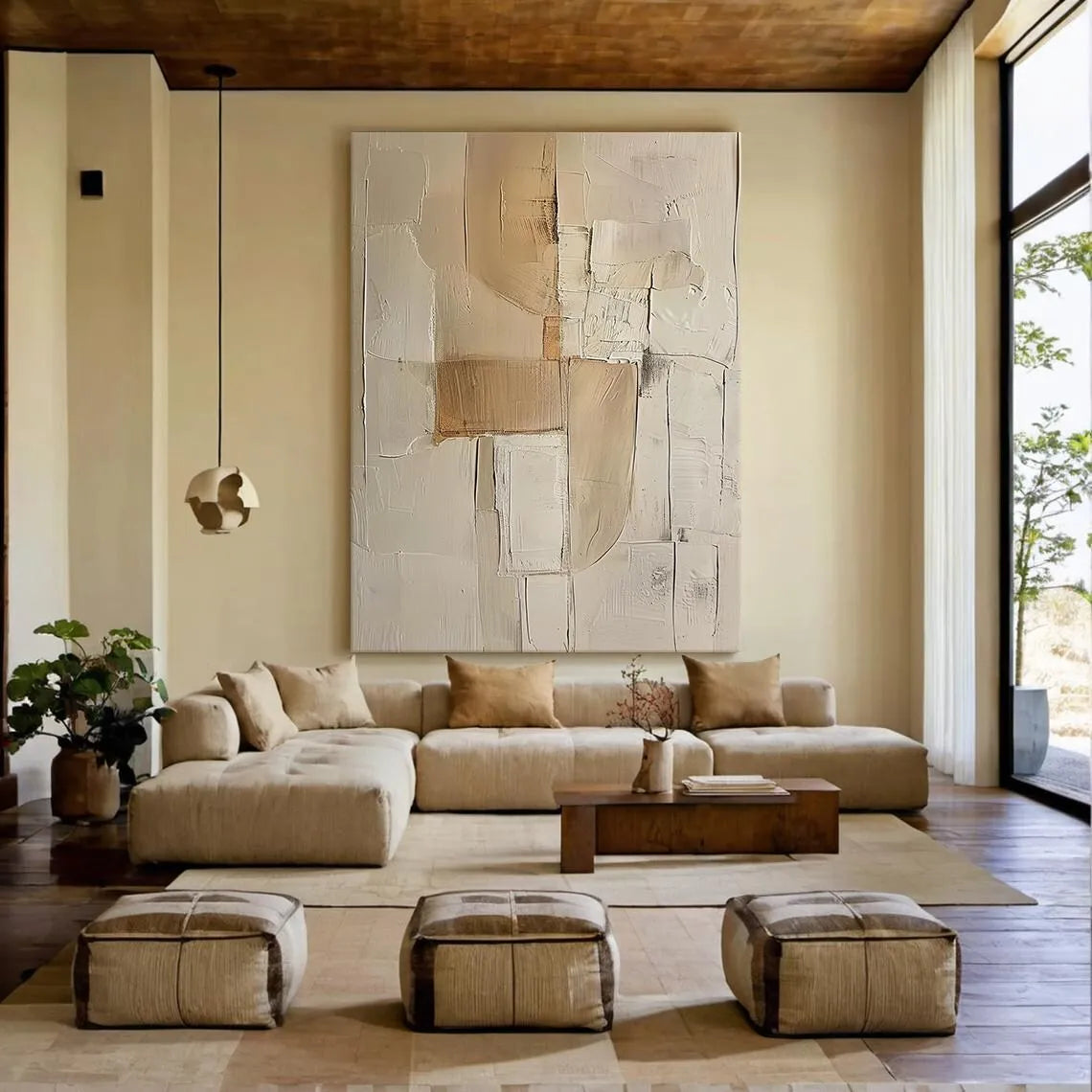 Textured Geometric Canvas Art