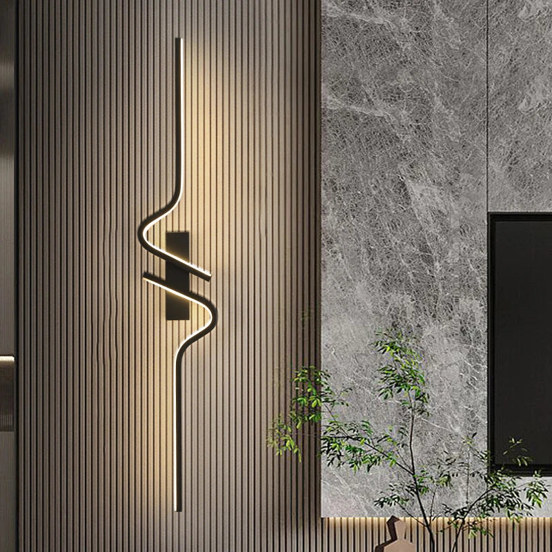 Modern Creative Strip Led Wall Light Minimalist Bedroom Bedside Wall Sconce Led Lights Living Room TV Sofa Background Wall Lamp