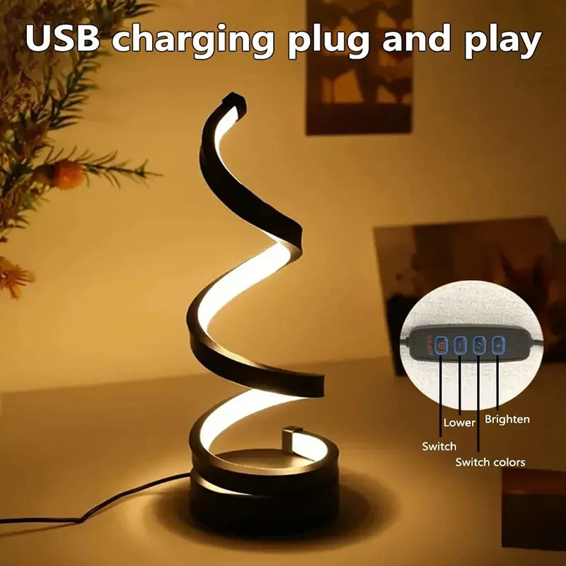 Modern Bedside Night Light Lamp Usb Dimmable Led Lights 3D Ring Night Lights For Bedroom Desk Clip Night Lamp With Dimmer