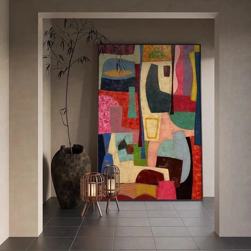 Hand-Painted Oil Painting Modern Picasso Dopamine-Colored High-End Decorative Painting Canvas Living Room Art Home Wall Decor