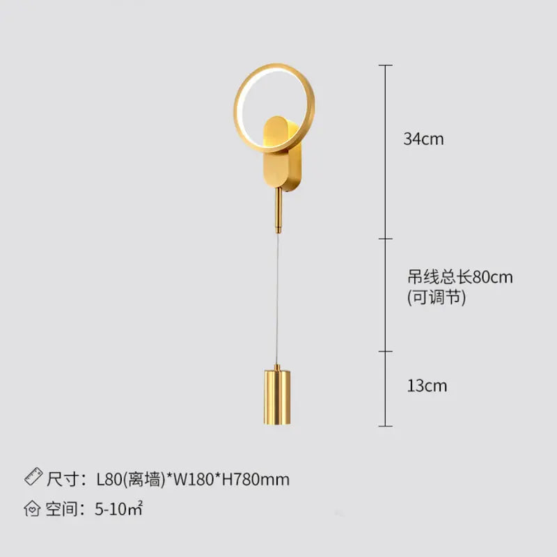 Best-selling bedroom bedside wall lamp modern light luxury living room background wall aisle lamp net red hotel villa decoration