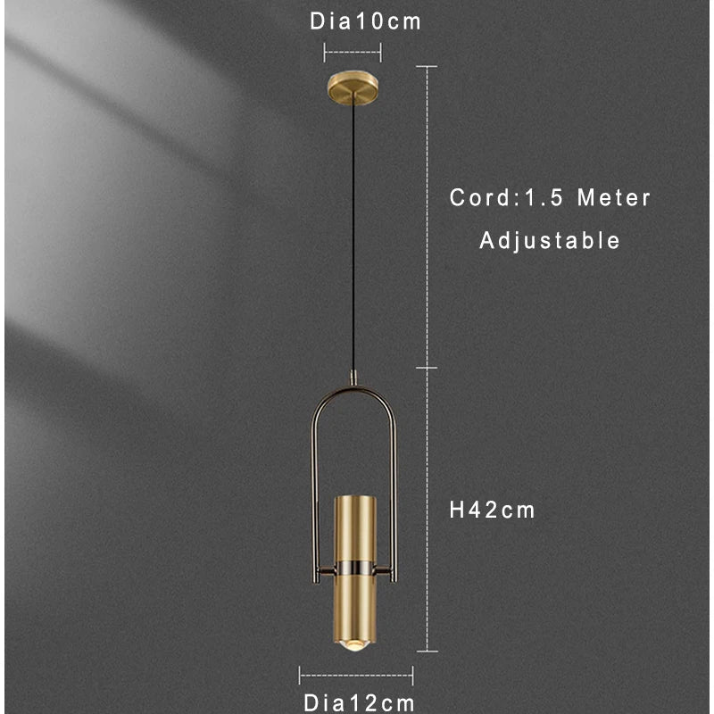 Rotating Gold Pendant Lamp