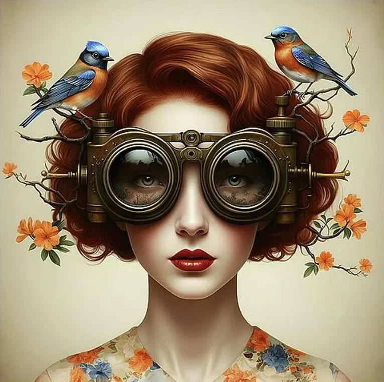 Mirjam Duizendstra's Artwork Surrealism Color Art Posters Prints Mysterious Aesthetic Woman Portrait Canvas Painting Home Decor