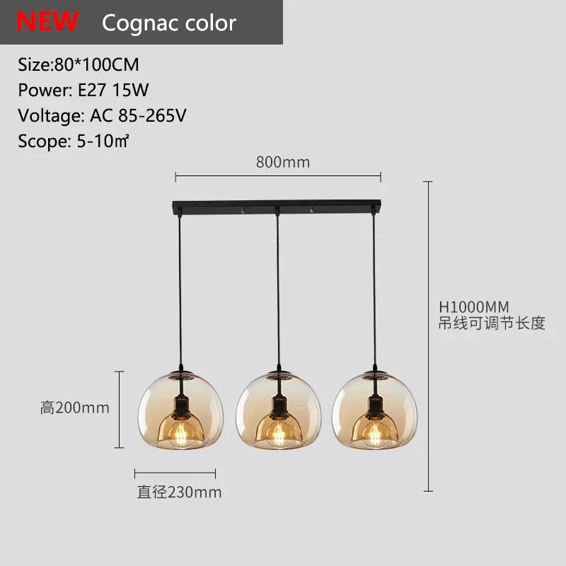 Grey Glass Pendant Light