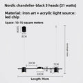 Postmodern Restaurant Pendant Light Nordic Minimalist Dining Room Lamp Creative Three Head Long Strip Luxury Style Lighting