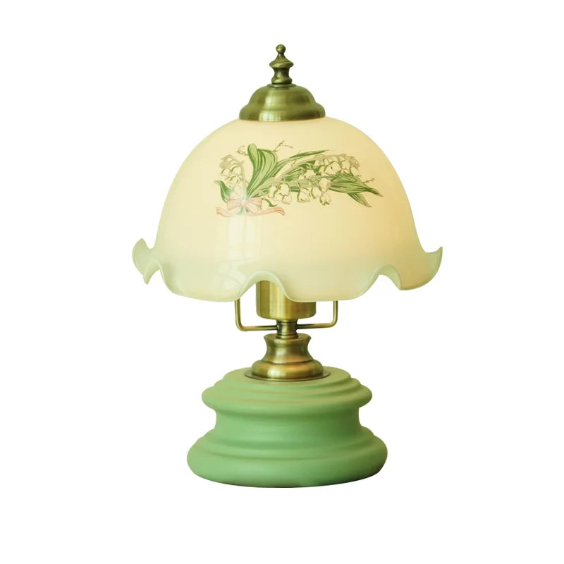 French Glass Table Lamp