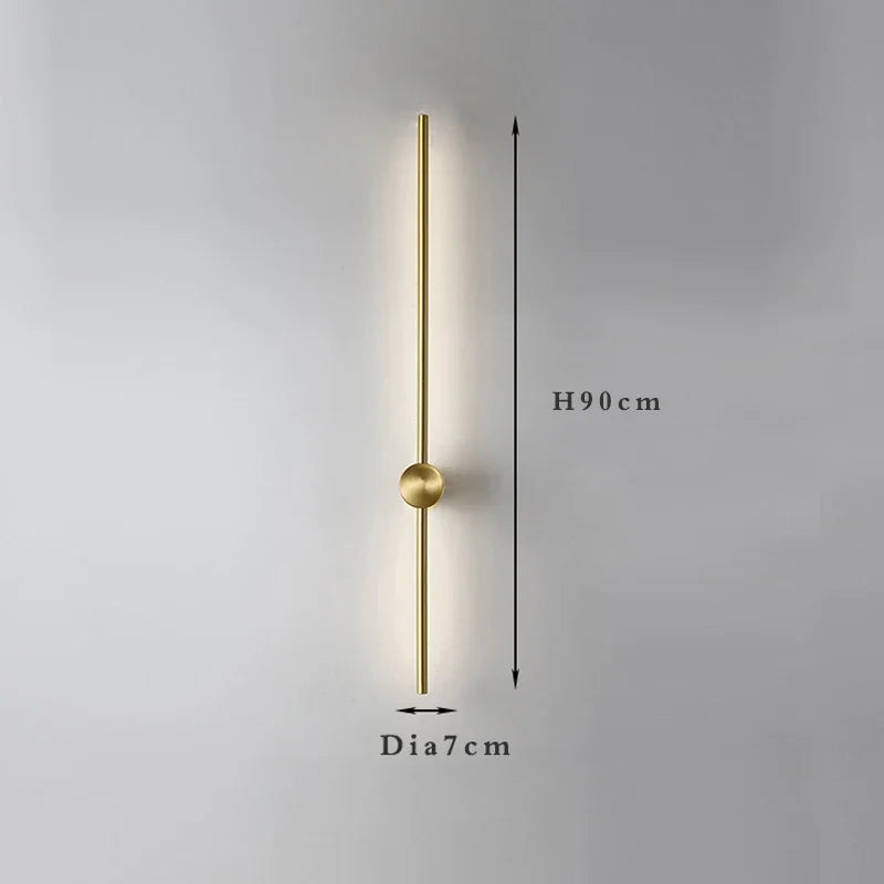 2026 Linear LED Wall Lamp 100cm120cm Modern Minimalist Gold White Sconce for Bedroom Bedside Living Room Corridor Decor