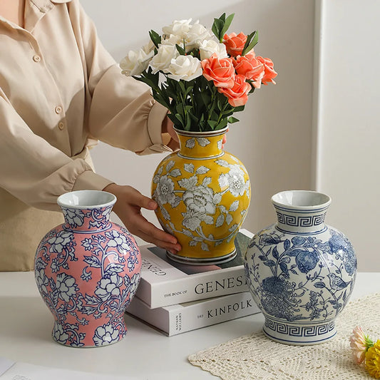 Blue Porcelain Vintage Vase