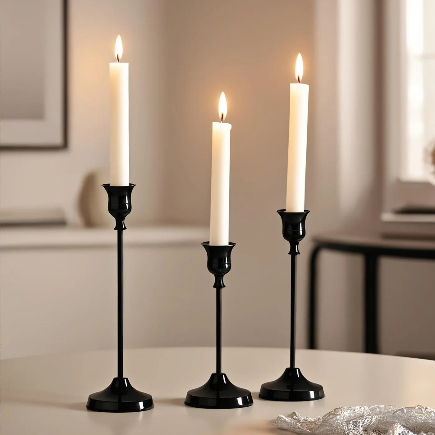 3PCS Nordic Gold Candlestick Holders, Vintage Decoration, Suitable for Weddings, Parties, Festivals and Anniversaries