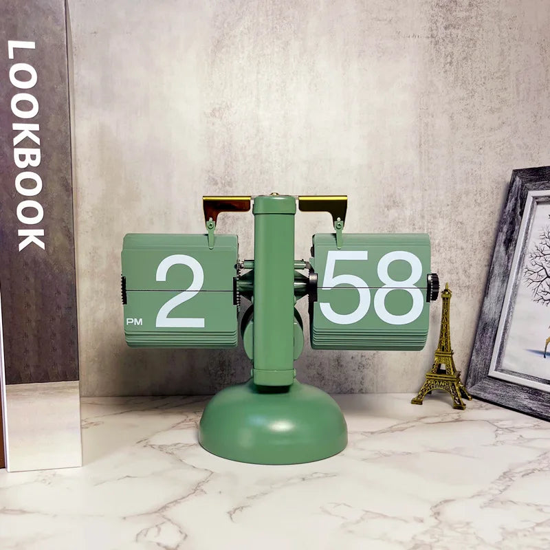Flip Clock Vintage Desk Clocks Retro Flip Down Clocks-Battery Powered Internal Operated Flip Flop Watch Home & Office Décor 탁상시계