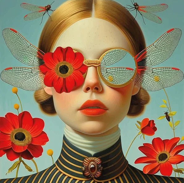 Mirjam Duizendstra's Artwork Surrealism Color Art Posters Prints Mysterious Aesthetic Woman Portrait Canvas Painting Home Decor
