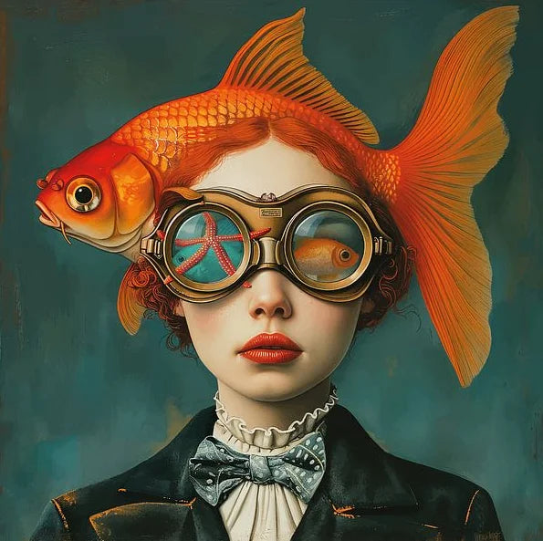 Mirjam Duizendstra's Artwork Surrealism Color Art Posters Prints Mysterious Aesthetic Woman Portrait Canvas Painting Home Decor