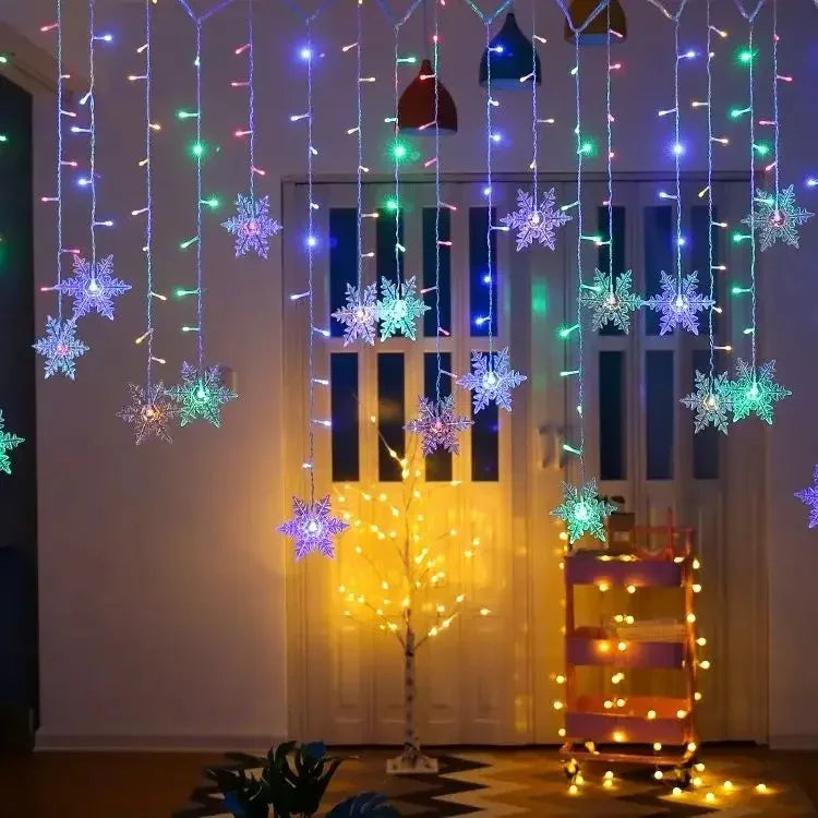 Snowflake Curtain Fairy Lights