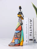 "Milky Bond" African Mother Resin Statue Nursing Baby Sculpture with Tribal Patterns, Bedroom Living Room Home Art Decor