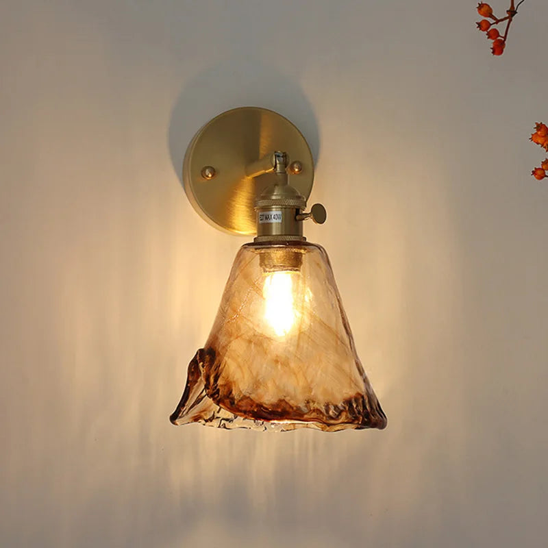 Brass Glass Wall Lamp