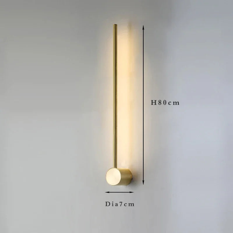 2026 Linear LED Wall Lamp 100cm120cm Modern Minimalist Gold White Sconce for Bedroom Bedside Living Room Corridor Decor