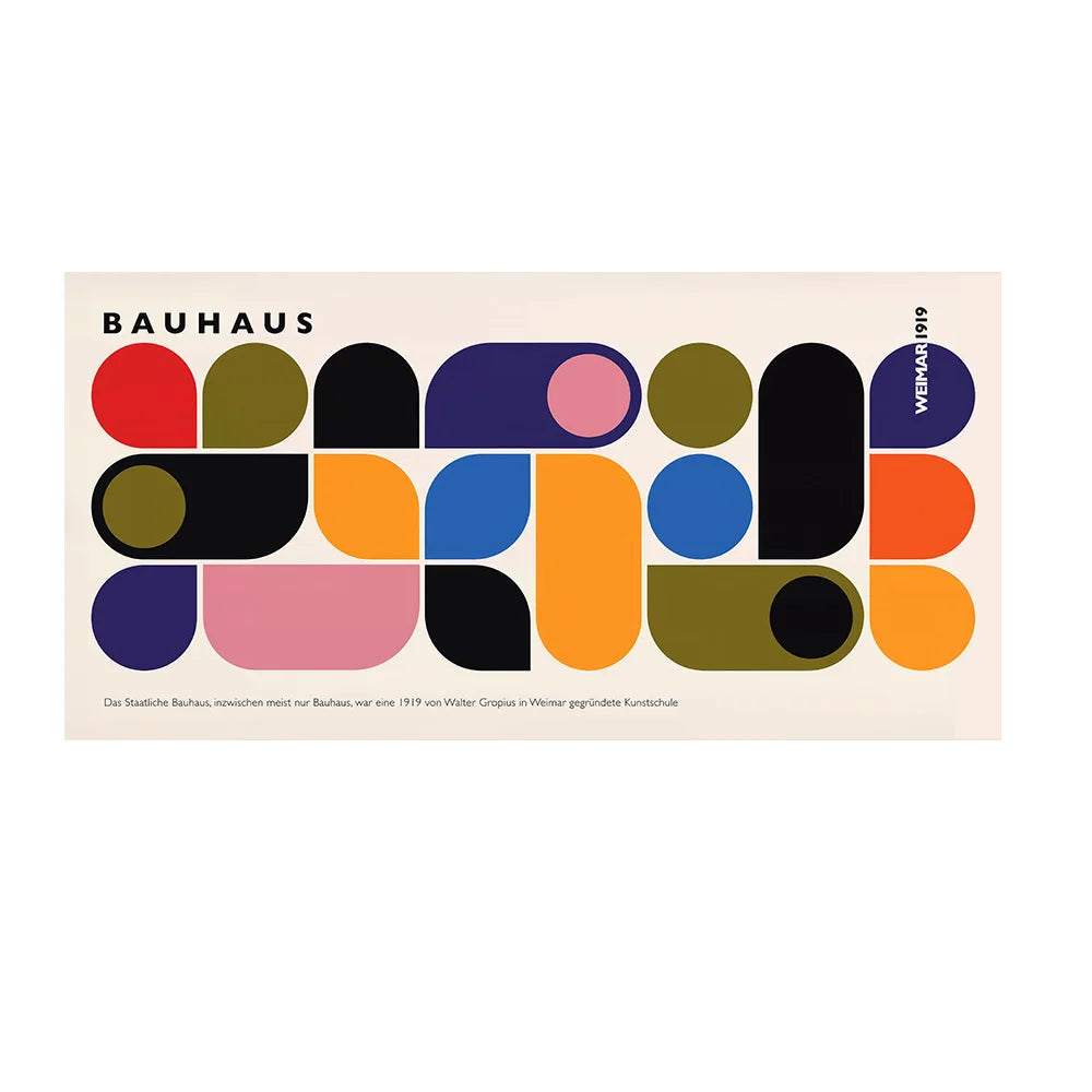 Bauhaus Minimalist Retro Wall Art Bauhaus Abstract Art Posters Geometric Bauhaus Canvas Painting for Living Room Bauhaus Poster