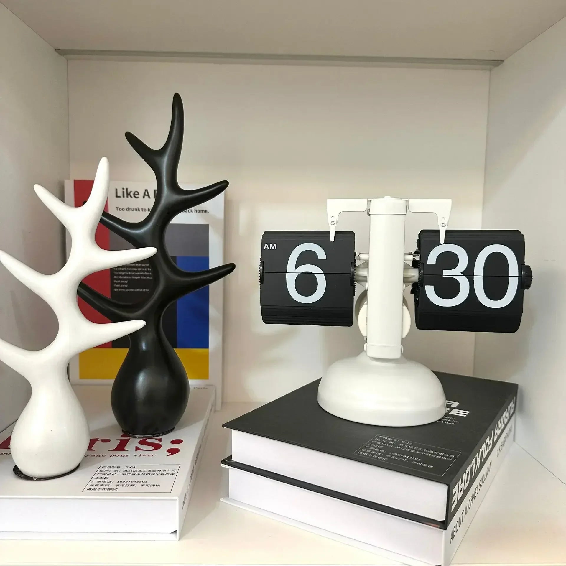 Flip Clock Vintage Desk Clocks Retro Flip Down Clocks-Battery Powered Internal Operated Flip Flop Watch Home & Office Décor 탁상시계